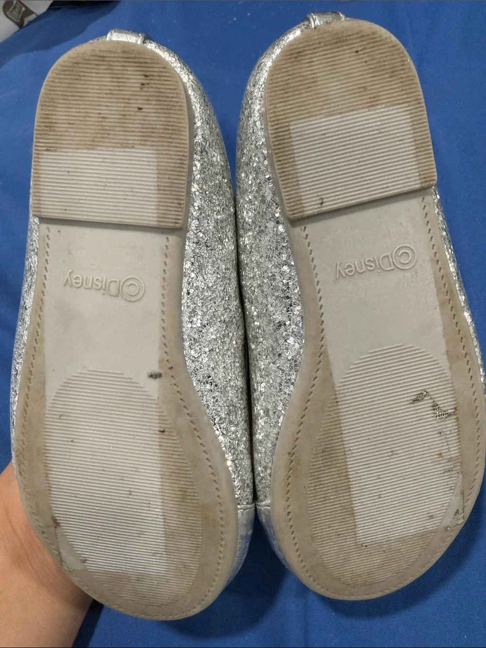 Disney Silver Glitter Mary Jane Dress Shoes for Kids
